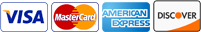 VISA, Mastercard, American Express, Discover accepted